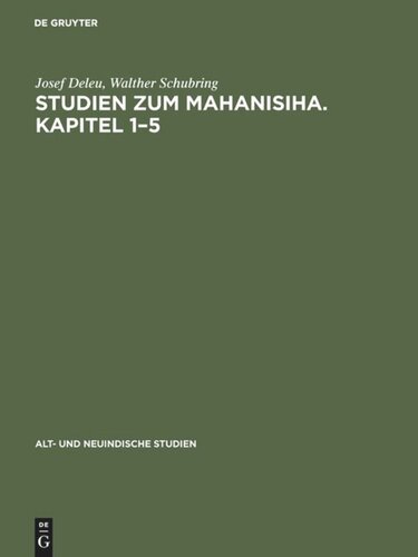 Studien zum Mahanisiha. Kapitel 1–5