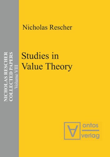 Collected Papers: Volume 8 Studies in Value Theory