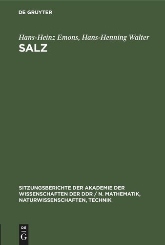 Salz: Geschichte-Gegenwart-Zukunft