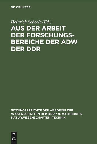Aus der Arbeit der Forschungsbereiche der AdW der DDR: Festkolloquium zum 70. Geburtstag des Präsidenten Hermann Klare