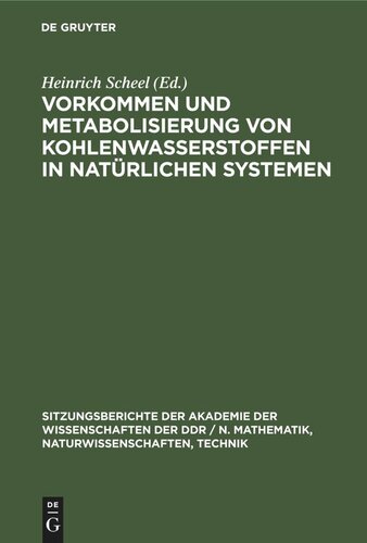 Vorkommen und Metabolisierung von Kohlenwasserstoffen in natürlichen Systemen