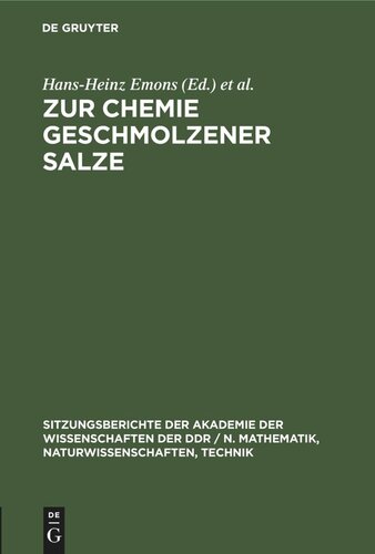 Zur Chemie geschmolzener Salze