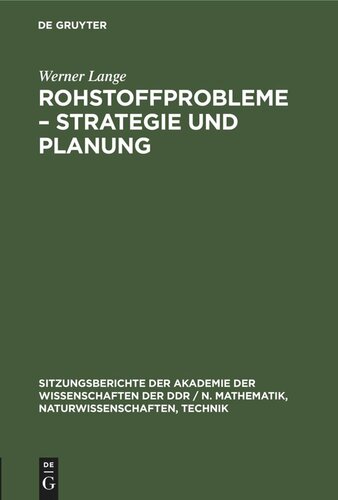 Rohstoffprobleme – Strategie und Planung