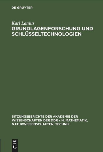 Grundlagenforschung und Schlüsseltechnologien