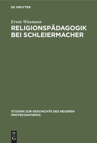Religionspädagogik bei Schleiermacher