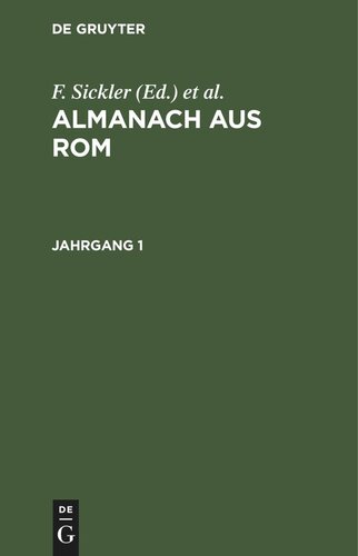 Almanach aus Rom: Jahrgang 1