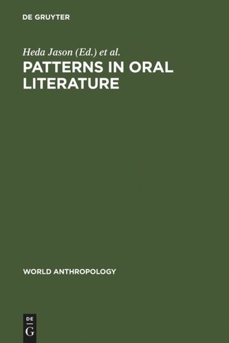 Patterns in Oral Literature
