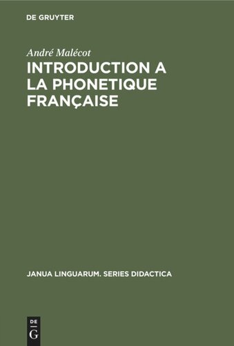Introduction à la Phonétique Française