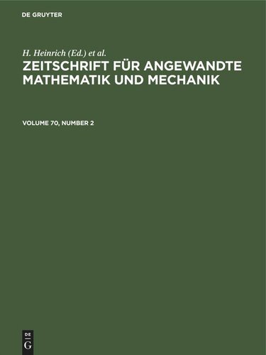 Zeitschrift für Angewandte Mathematik und Mechanik: Volume 70, Number 2