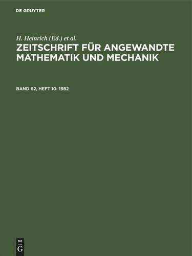 Zeitschrift für Angewandte Mathematik und Mechanik: Band 62, Heft 10
