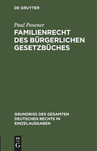 Familienrecht des Bürgerlichen Gesetzbüches