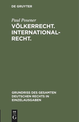 Völkerrecht. Internationalrecht.