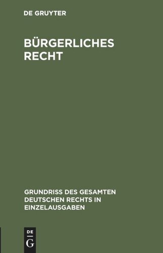 Bürgerliches Recht: Sachenrecht