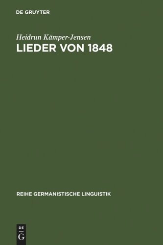 Lieder von 1848: politische Sprache einer literarischen Gattung