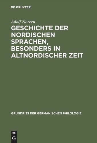 Geschichte der nordischen Sprachen, besonders in altnordischer Zeit