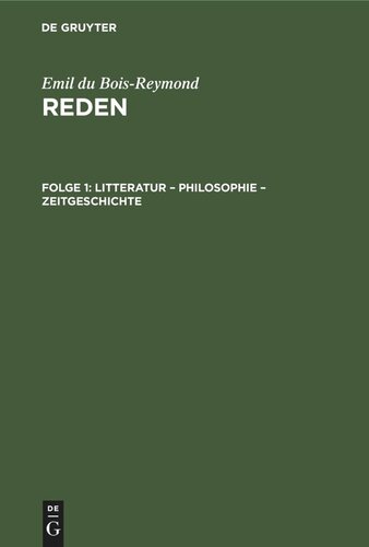 Reden: Folge 1 Litteratur – Philosophie – Zeitgeschichte