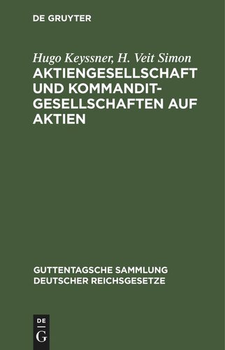Aktiengesellschaft und Kommanditgesellschaften auf Aktien