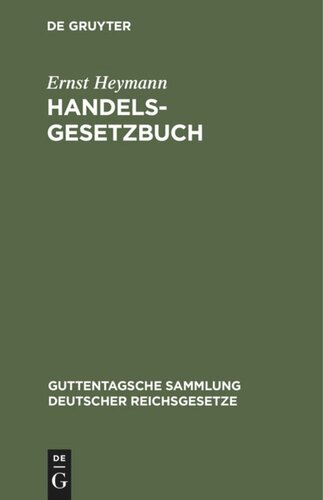 Handelsgesetzbuch: (ohne Seerecht)