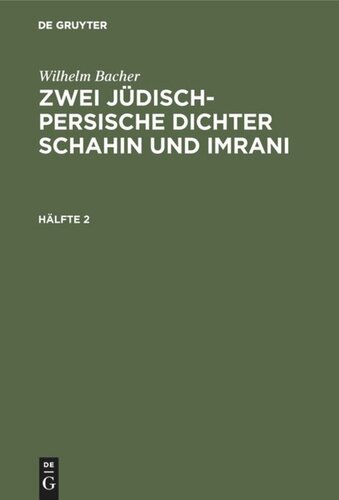 Zwei jüdisch-persische Dichter Schahin und Imrani: Hälfte 2