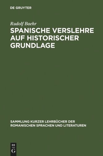 Spanische Verslehre auf historischer Grundlage