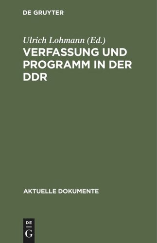 Verfassung und Programm in der DDR