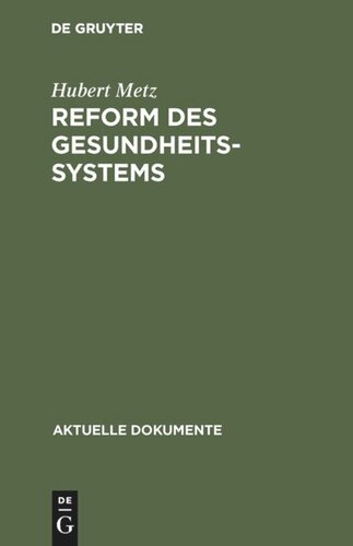 Reform des Gesundheitssystems