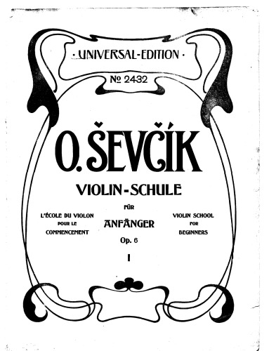 Otakar Sevcik: Violin Studies - Violin Method For Beginners Op.6