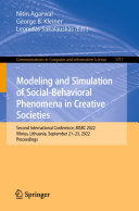 Modeling and Simulation of Social-Behavioral Phenomena in Creative Societies: Second International Conference, MSBC 2022, Vilnius, Lithuania, September 21–23, 2022, Proceedings