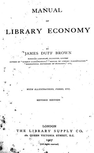 Manual of Library Economy
