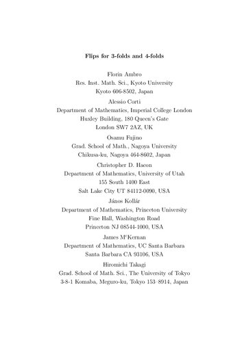 Flips for 3-folds and 4-folds