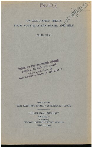 On non-marine shells from Northeastern Brazil and Peru