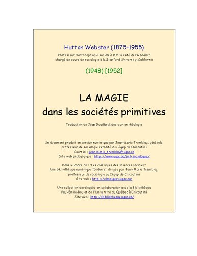 La magie dans les sociétés primitives [1948]