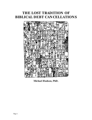 The lost tradition of biblical debt cancellations