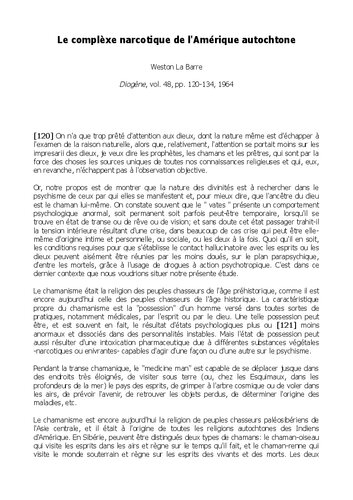 Le complèxe narcotique de l'Amérique autochtone