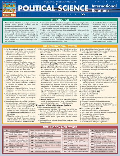 POLITICAL SCIENCE - INTERNATIONAL RELATIONS STUDY GUIDE