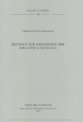 Beiträge zur Geschichte der Biblioteca Vaticana