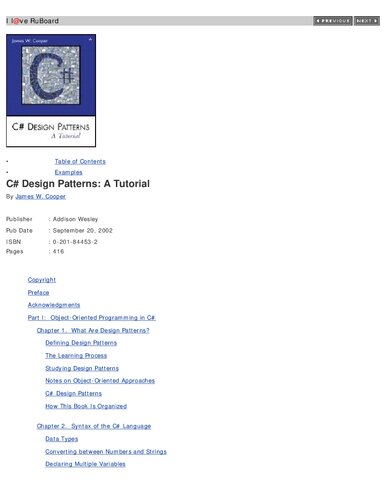 C# Design Patterns: A Tutorial