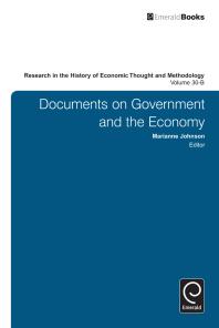 Research in the History of Economic Thought and Methodology : Documents on Government and the Economy
