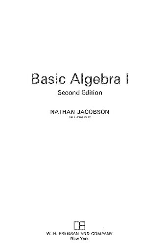 Basic Algebra I: Second Edition (Dover Books on Mathematics)