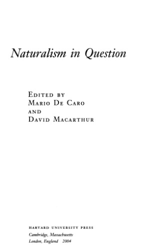 Naturalism in Question