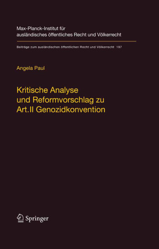 Kritische Analyse und Reformvorschlag zu Art. II Genozidkonvention