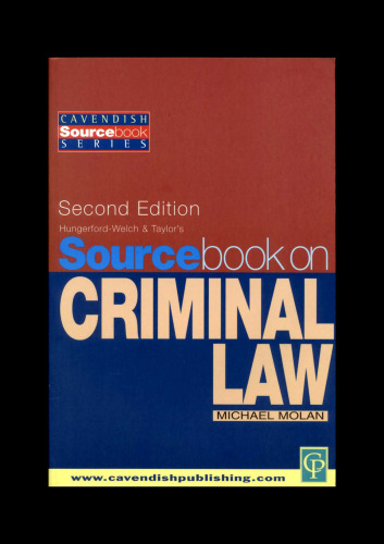 Sourcebook on Criminal Law