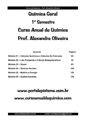 Apostila do Curso Anual de Química - Quimica Geral