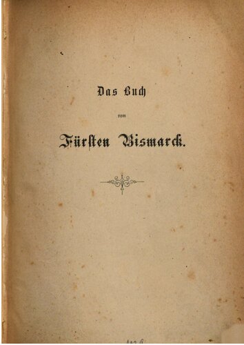 Das Buch vom Fürsten Bismarck