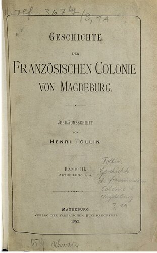 Der Kampf der hugenottischen Glaubensflüchtlinge, insbesondere in Magdeburg