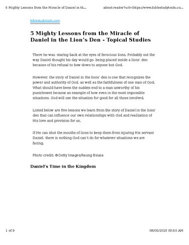 5 Mighty Lessons - Daniel in the Lion’s Den
