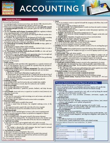 Accounting 1 (Quick Study Business)