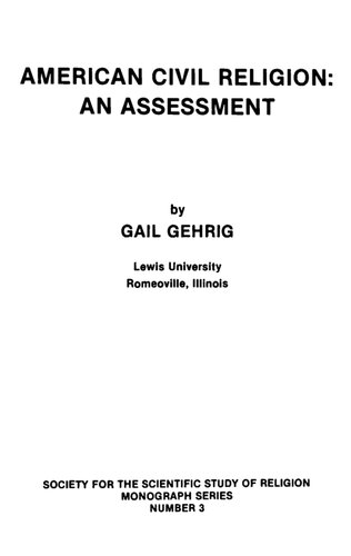 American Civil Religion: An Assessment