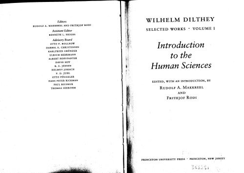 Introduction to the Human Sciences: Selected Works 