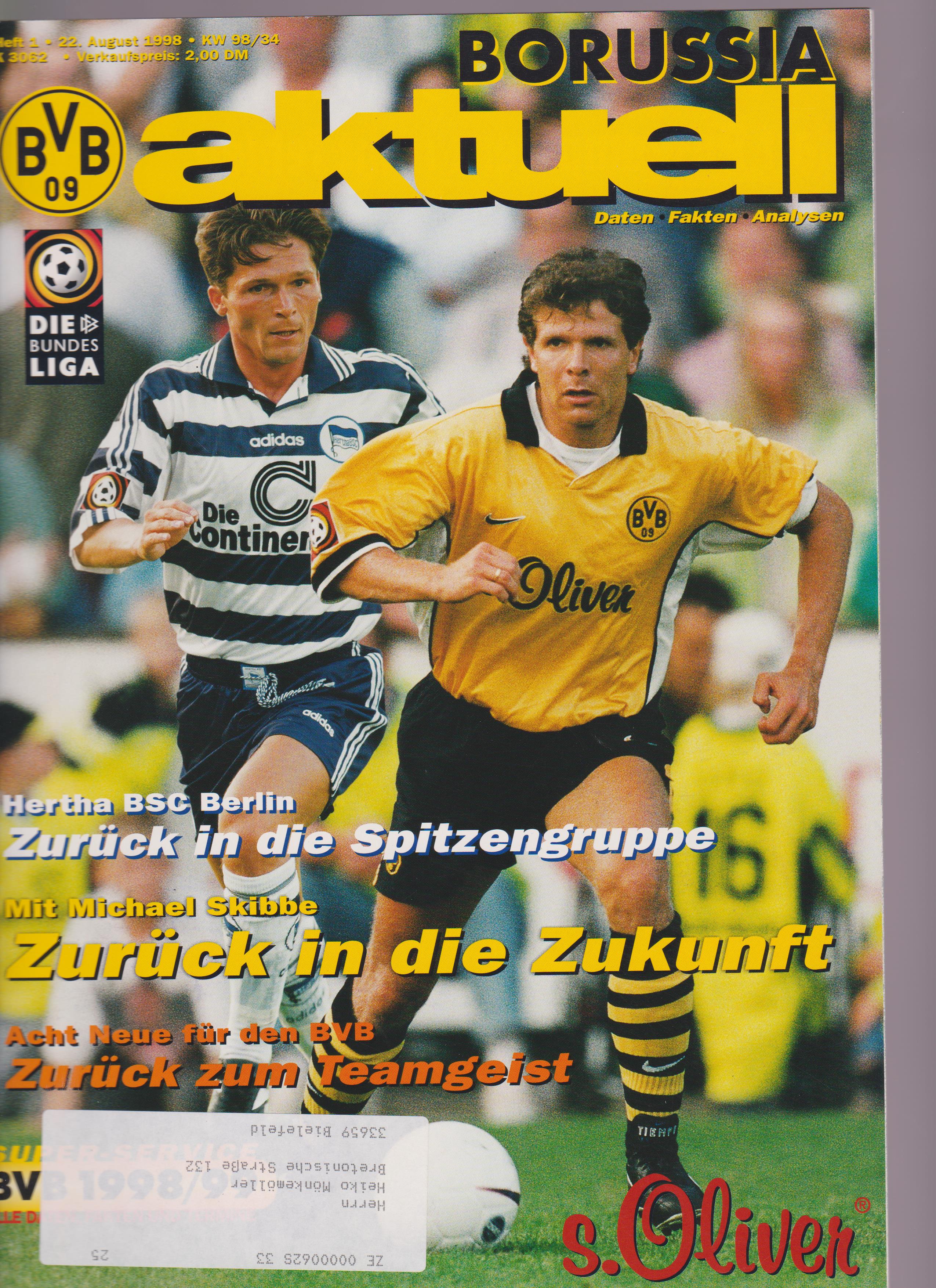 Borussia akutelle 22. August 1998